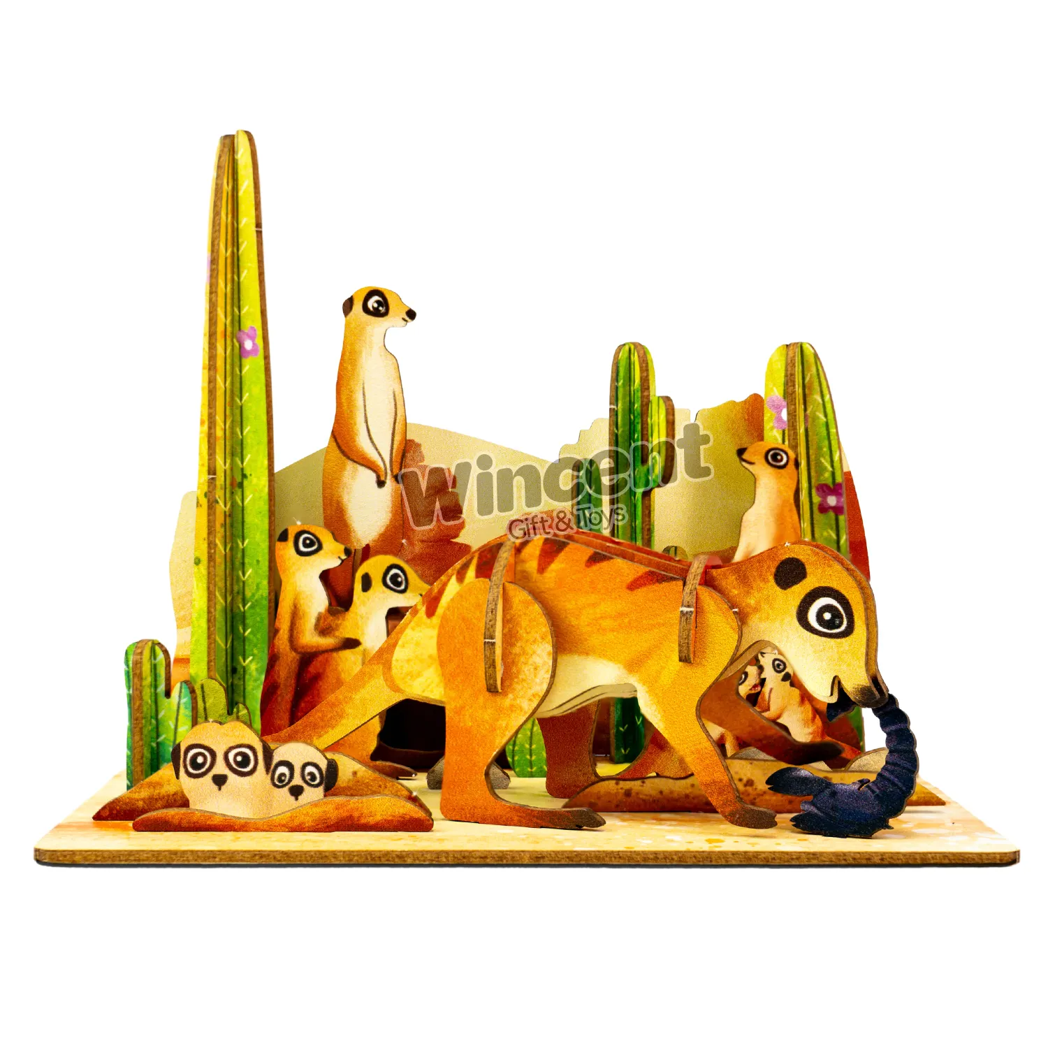 Créativité petite carte postale animal modèle 3d puzzle halloween cadeaux jouets puzzle en bois artisanat boîtes en bois pour enfants