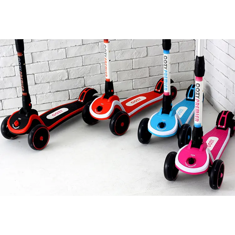 Bebekler için 3 tekerlekli Scooter 3-8 yaşında erkek kız Scooter Light Up tekerlekler ile