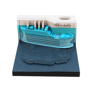 Bloc de notas adhesivas con diseño 3D original de diseño personalizado Bloc de notas con impresión personalizada y corte láser Bloc de notas 3D para envío directo