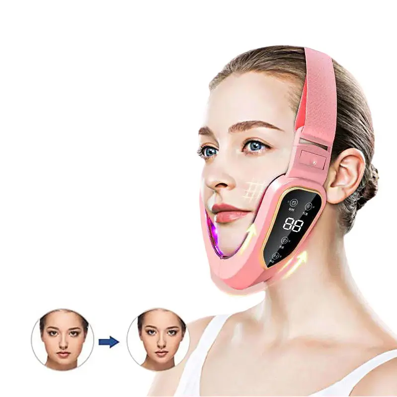 V-face Lifting Double menton masseur dispositif de raffermissement du visage dispositif de beauté avec EMS Vibration