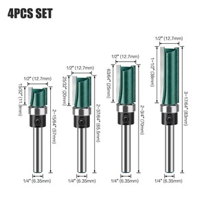1/4 inç 6mm Shank karbür End Mill yönlendirici Bit Set gömme Trim ağaç İşleme yüz değirmen düzeltici temizlik için zıvana kesici - Product Image 2