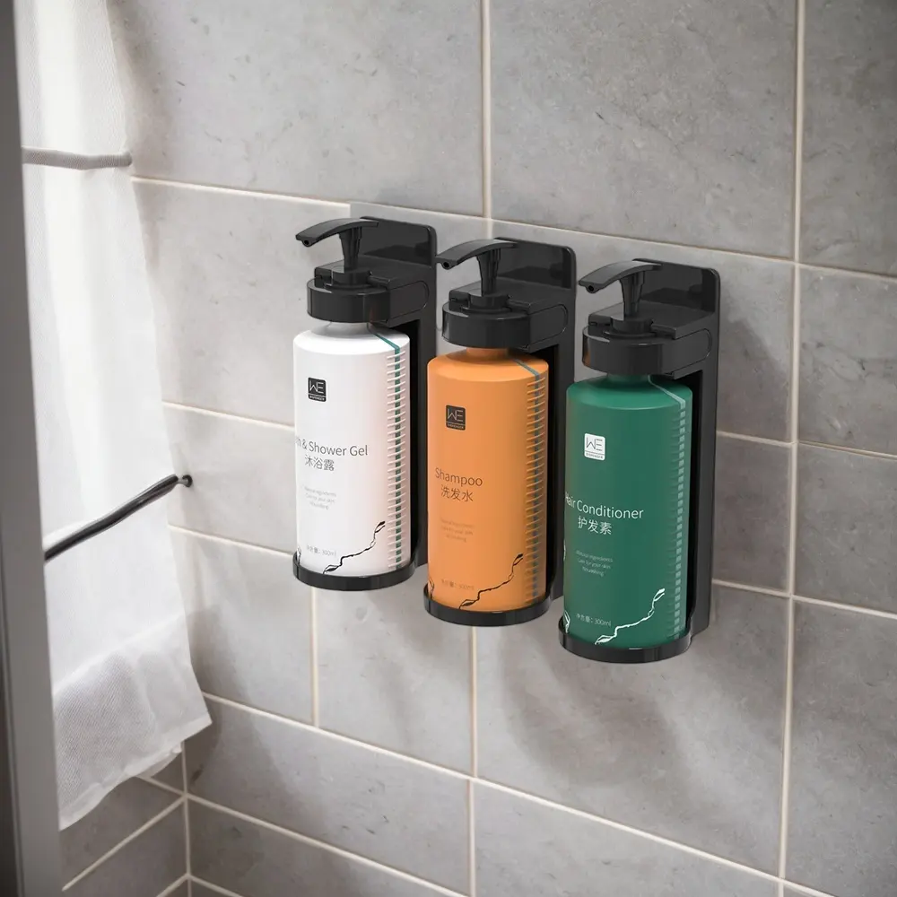 2023 New Magnetic Hotel bagno manuale Dispenser di sapone liquido staffa doccia Gel portabottiglie di sapone Dispenser di Shampoo per montaggio a parete