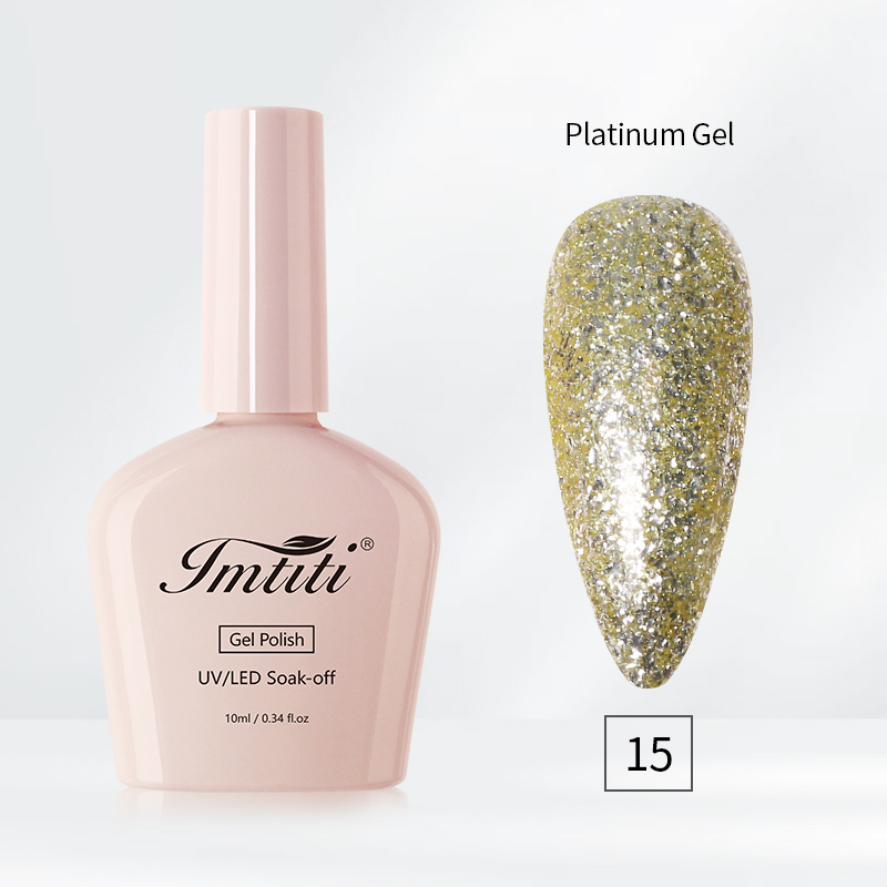 Gel pailleté platine 15#