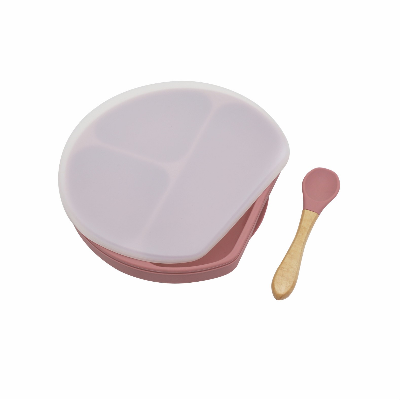 Couvercle de plat, cuillère, rouge foncé.