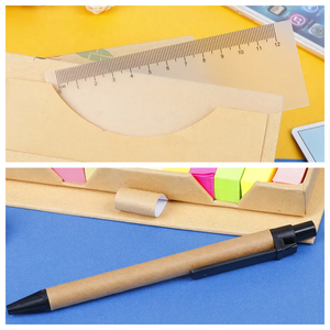 Regalos promocionales personalizados Eco Sticky Notes Box Set cubo blocs de notas Bloc de notas con etiqueta de índice y bolígrafo - Product Image 5