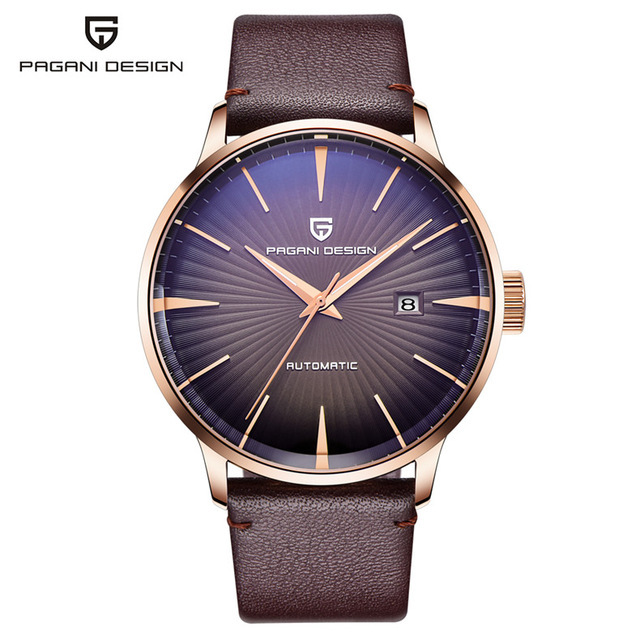 4 rose gold case coffee dial coffee leather belt