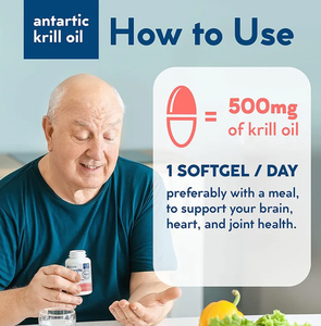 OEM ODM Antarctic Krill yağı 500 Mg Omega-3 EPA <span class=keywords><strong>DPA</strong></span> 120 Softgels yetişkinler için