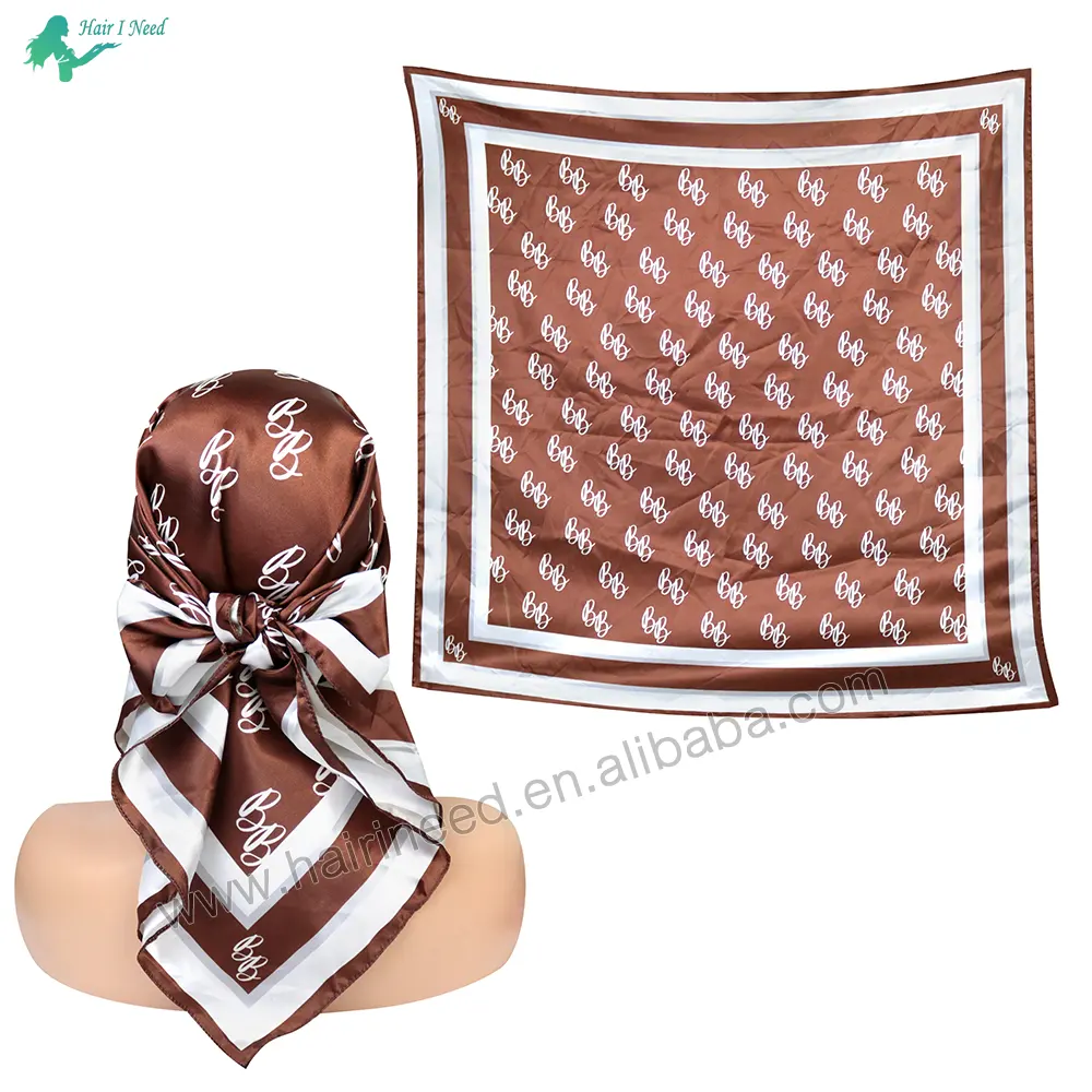 luxury design high quality custom logo wholesale silky satin scarf scarves shawls for muslim hijabs custom size low MOQ