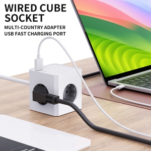 Novo Design Cube <span class=keywords><strong>Socket</strong></span> <span class=keywords><strong>Multi</strong></span>-<span class=keywords><strong>Function</strong></span> Função Magnética PD20W Carregamento Rápido Padrão Europeu Com USB e 2 TYPE-C KC <span class=keywords><strong>CE</strong></span>