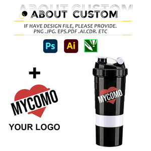 Ý tưởng 2025 quà tặng phong cách mới biểu tượng tùy chỉnh nhựa Shaker chai phòng tập thể dục thể thao Protein Shaker chai 500ml Lắc chai nước BPA Shakers - Product Image 4