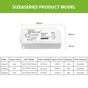 120-347Vac 55W 24-42Vdc 1.5A Configuración de programación NFC Controlador LED CC