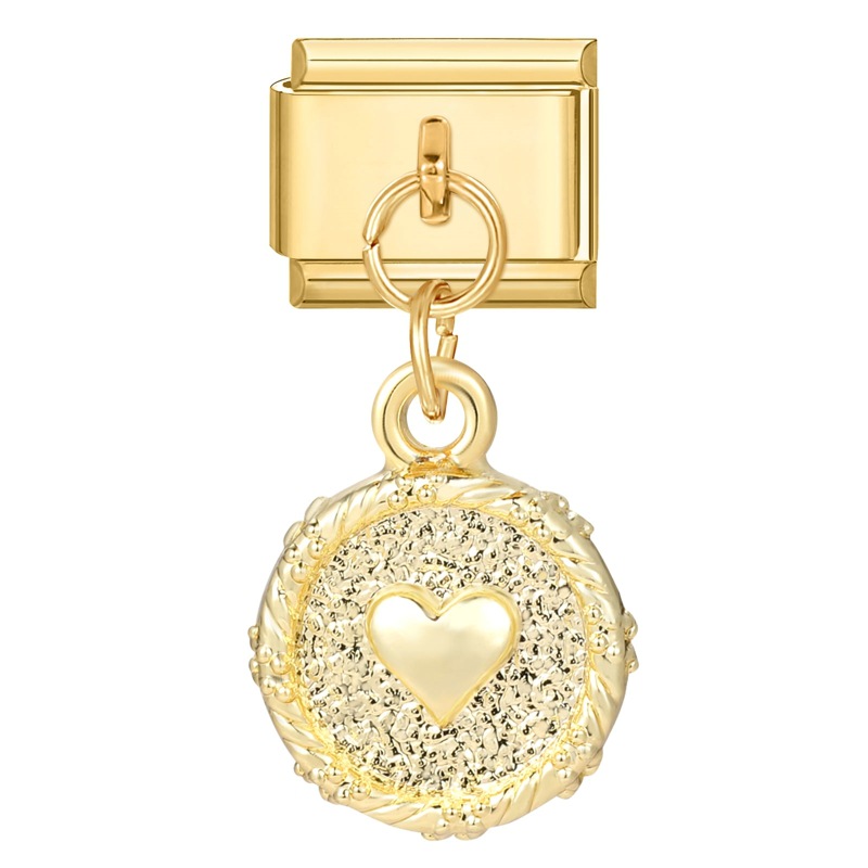 YWXH-85-Gold bottom pendant-round heart