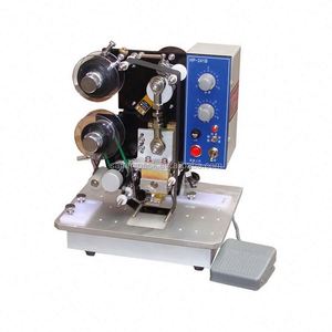 Elektrisch halbautomat ische Batch-Codier maschine Lebensmittel New Expands Ribbon Ablaufdatum Chargen codierer für Kunststoff-Aluminium folie - Product Image 2