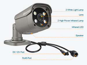 5MP POE IP闭路电视摄像机双向音频室外人脸检测摄像机5MP IP Poe摄像机 - Product Image 5