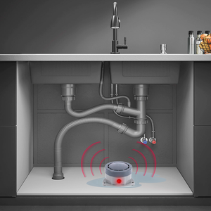 Batterie betriebener Wasser leck detektor 110DB Wasser leck alarm Audio-und Licht warnungen für die Sicherheit zu Hause - Product Image 5