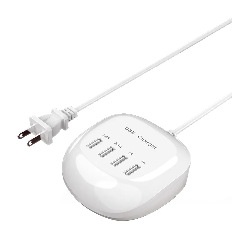 Us/Eu 4 Usb Poorten Meerdere Usb Desktop Charging Station Voor Smart Telefoon 2.4A Usb Power Charger