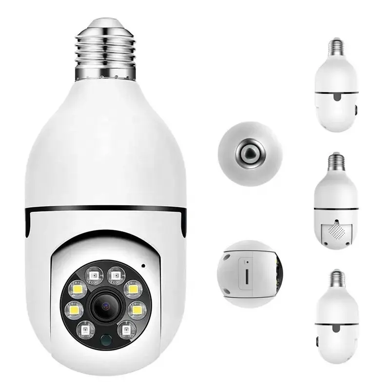 Scheda SD di memoria 2 modi Audio senza fili di visione notturna lampadina telecamera di sicurezza 2K 2.4GHZ luce Wifi lampadina lampada Wifi 2mp Ptz fotocamera