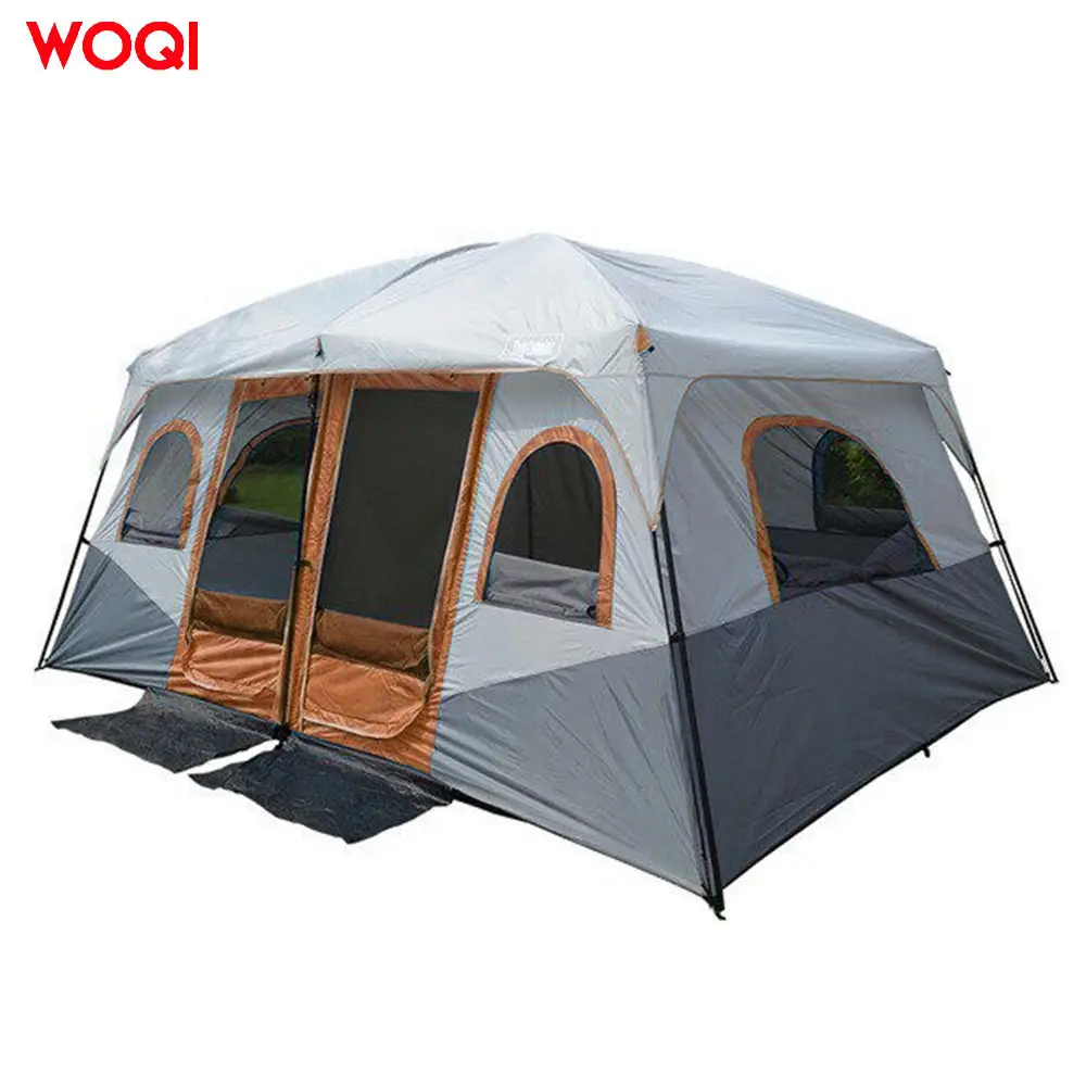 WOQI 대형 8-12 인 2 베드룸 1 거실 야외 방수 가족 캠핑 텐트 파티 텐트