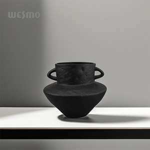 Wabi Sabi Phong Cách Màu Đen Nhựa Hai Xử Lý Bình Hiện Đại Amphora Trang Trí Chậu Hoa Cho Phòng Khách Lối vào Kệ Bảng Điều Khiển - Product Image 4