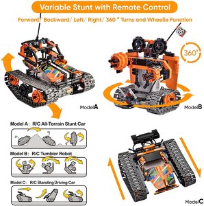 Flytec oyuncak inşaat blokları 392 adet DIY RC araba oyuncak akıllı eğitim uzaktan kumanda araba 3 in 1 robot kitleri - Product Image 6