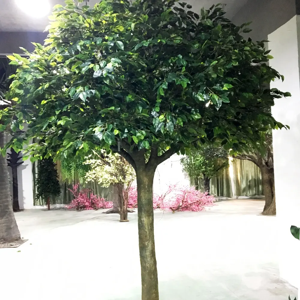 Árvore de cereja artificial de 2.8m, árvore de cereja artificial grande para decoração de casamento, plantas artificiais, cores verdes, de plástico para todas as estações, altura de 2.8m