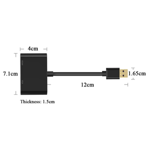 1080P USB 3,0 a HDMIVGA sin controlador Multi-Display 2 en 1 USB A Adaptador de monitor dual - Product Image 3