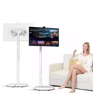Tv portátil móvil de 19 pulgadas con ruedas, pantalla táctil inteligente interactiva de 1080P con soporte ajustable, Tv inteligente Ips para estudio - Product Image 1