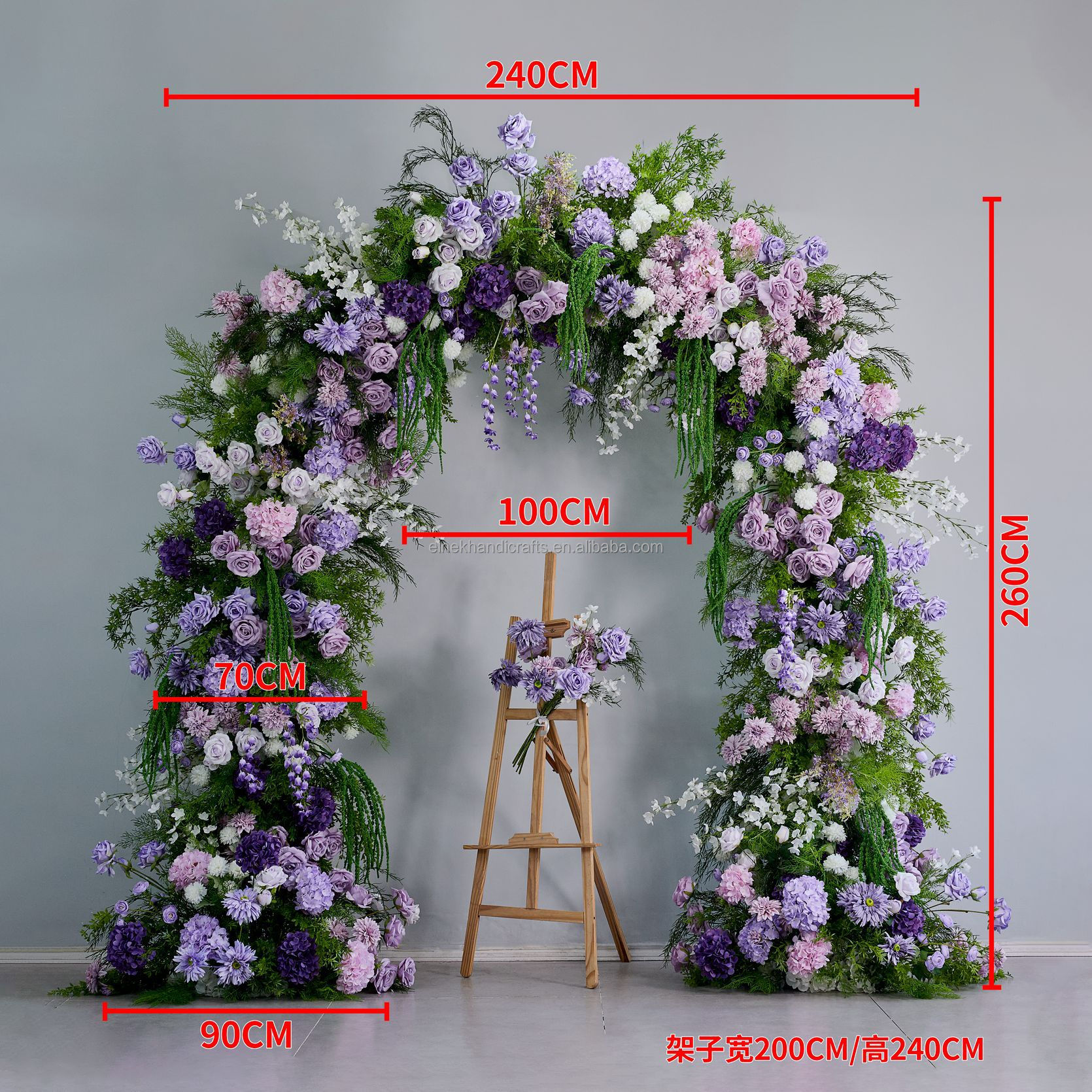 #7 flores de 240*260cm+soporte de metal