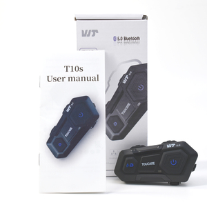Toucare-sistema de intercomunicación para casco de motocicleta, auriculares bluetooth 5,0 impermeables con radio FM