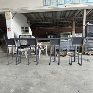 Hiện đại Patio băng ghế dự bị & kim loại <span class=keywords><strong>Bar</strong></span> bảng thiết lập Kiểu dáng đẹp đồ nội thất ngoài trời cho nhà hàng terraces, công viên lounges & ban công quán <span class=keywords><strong>bar</strong></span> - Product Image 5