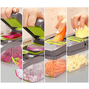 15 in 1 takım 7 bıçakları mutfak Gadget soğan havuç patates meyve sarımsak sebze sebze kıyıcı dilimleme Dicer kesici ile konteyner - Product Image 5
