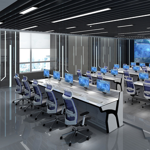 Furniture Control <strong>Center</strong> Console Desk Command Dispatch <strong>Center</strong> with Command Console and Control Desk for Business Use - Product Image 6