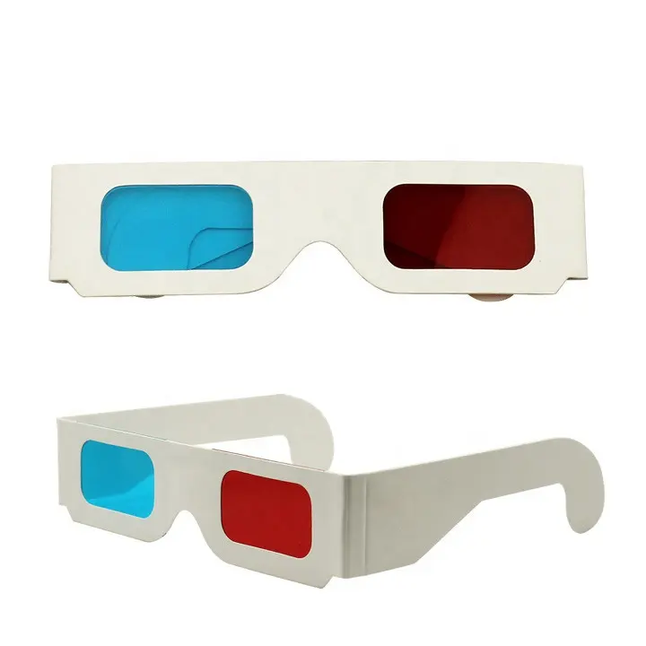 Película 3D/TV/juego de ordenador/libro 3D gafas de papel en rojo y azul 3D