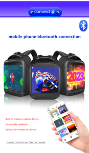 Cep telefonu APP programlanabilir metin görüntü GIF LED sırt çantası Led ekran çantası tam renkli akıllı Led ekran sırt çantası LED okul çantası - Product Image 4