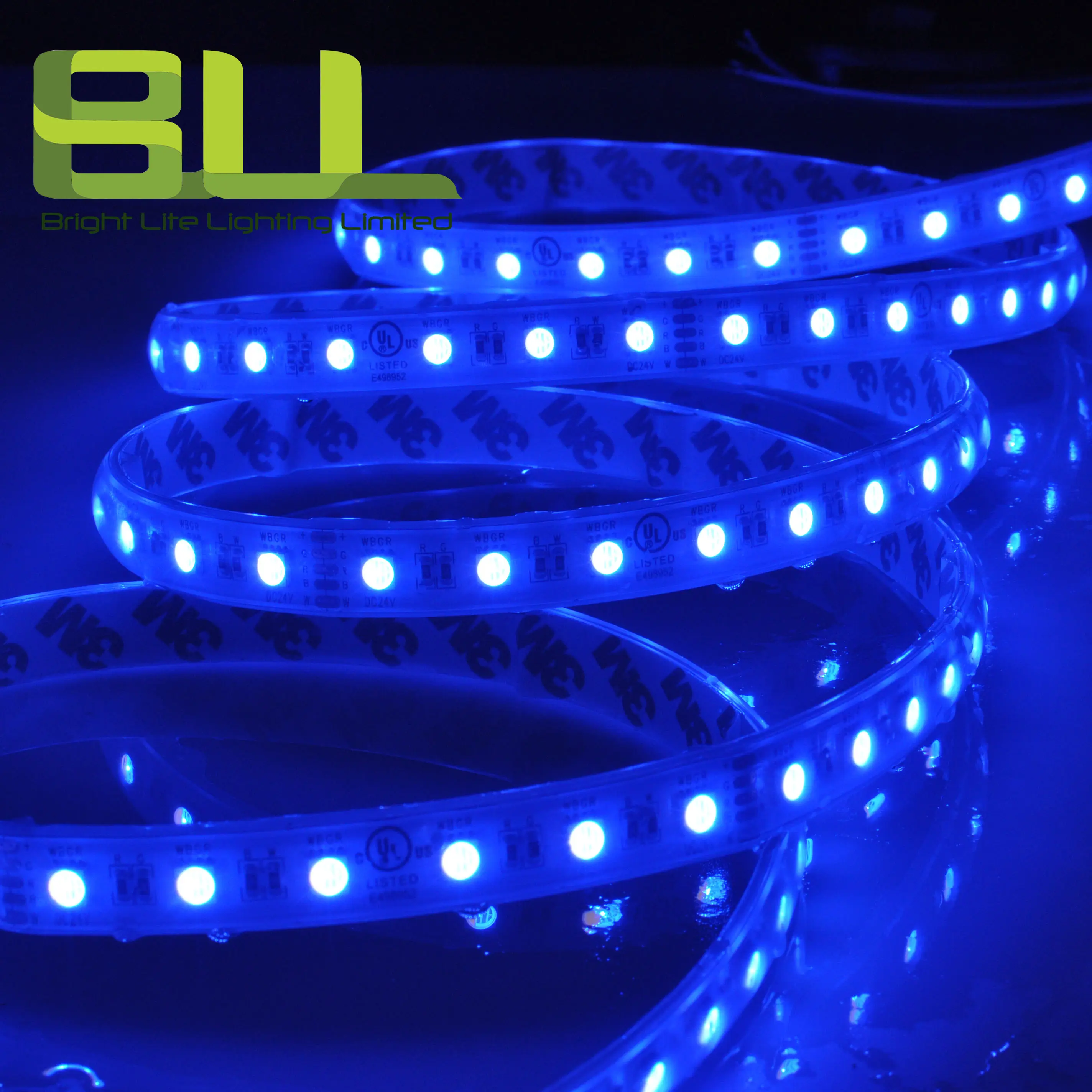 Yüksek parlak IP68 smd5050 60leds RGB 24V UL sertifikalı dış mekan kullanımı için led şerit ışık