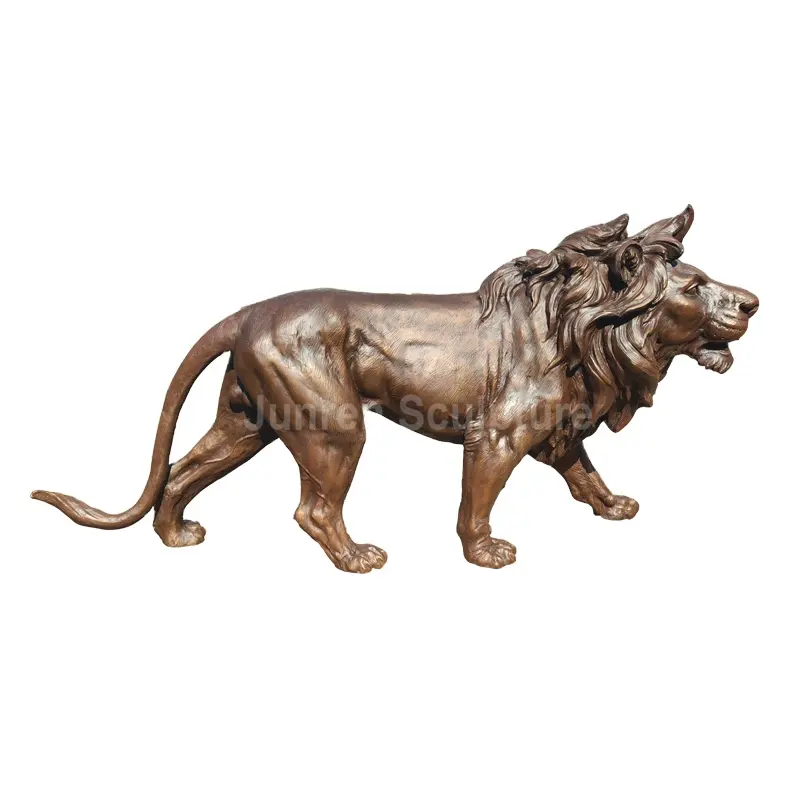 Nuevos productos, decoración de jardín, escultura de metal, gran león de bronce