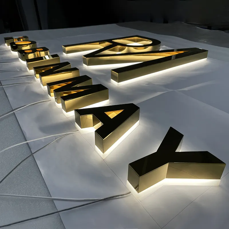 2023 nouvelle enseigne acrylique lumineuse 3D LED personnalisée avec lettres rétro-éclairées pour Logo publicitaire d'entreprise de magasin