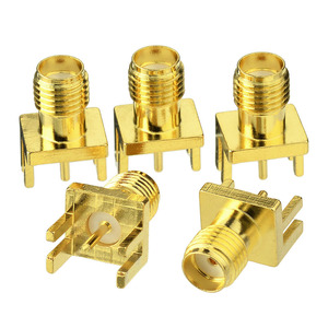 SMA连接器SMA母插座端发射PCB夹边缘安装RF同轴连接器，用于Si5351A板0.062 '1.6毫米PCB - Product Image 6