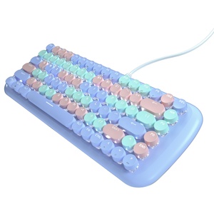 2024 MOFii nueva combinación de colores un bloque con cable retroiluminación blanca mecánica retro elegante colorido teclado de computadora 87 teclas C - Product Image 1