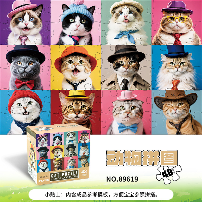 89617-Cat Puzzle-Boîte de couleur anglaise