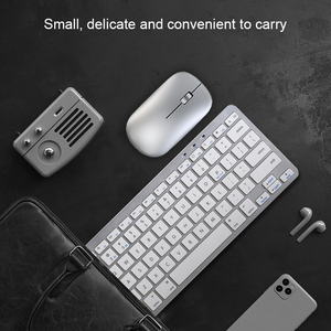 Precio de fábrica 78 teclas Mini ratón inalámbrico combinación de teclado recargable Bluetooth teclado y ratón PC portátil - Product Image 4