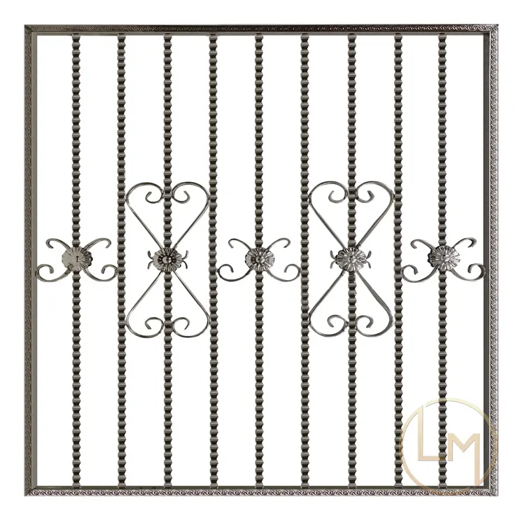 High Quality New Modern Dubai Simple Big Steel Wrought Iron Window Grill Design