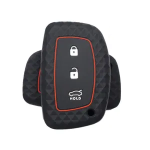 เคสกุญแจรถแบบฝาพับทำจากซิลิโคน3ปุ่มสำหรับ Hyundai Solaris Verna Elantra Santa Fe I10 I20 I30 I35 I40 IX35 IX45 creta Tucson Accent - Product Image 1