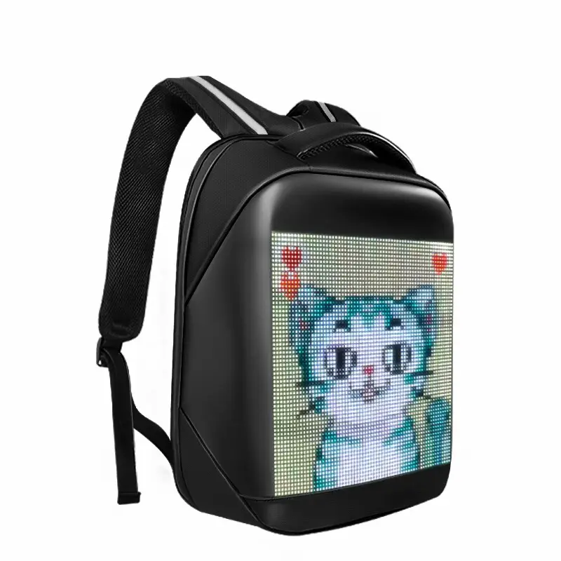 App kontrolü ile LED ekran dizüstü sırt çantası moda serin DIY piksel sanat animasyon moda programlama sırt çantası erkekler benzersiz hediye
