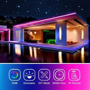 Jartown Christmas Indoor Ambient Light <strong>LED</strong> Strip Decoration <strong>5M</strong>/10M 5V USB Strip Light <strong>RGB</strong> APP Control Smart PVC TV <strong>5M</strong> 10M DC 12V - Product Image 3