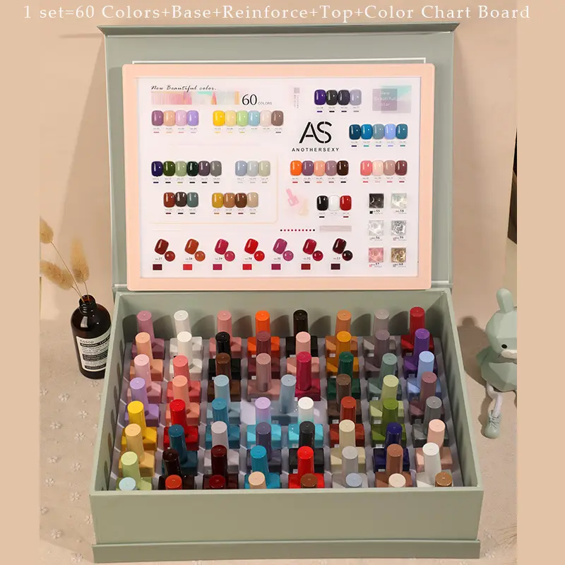 AS 60 color Professional Gel Nail Polish Kit 15ml Esmalte vernice Vernis Long Lasting Uv Gel Polish Set per Nail Supplies Salon