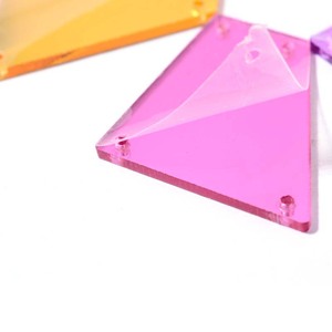 חיתוך diy פופולרי פאייטים תפורים ידנית עדשות אקרילי שטוח זכוכית חור כפול עדשות שלב אופנה רופף אבני חן אחרות