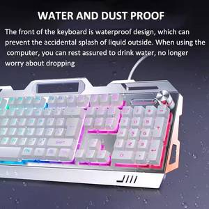 Teclado para juegos con cable de escritorio, combos de ratón para PC, caja de ordenador, escritorio con cable, teclado para juegos de 104 teclas