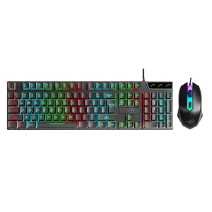 RGB Backlit Ergonomic Gaming <strong>Keyboard</strong> <strong>Mouse</strong> Set Membrane Operation Style Numeric Projection Design USB Interface for Desktop <strong>Use</strong> - Product Image 1