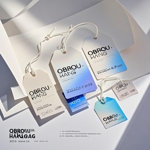 Obrou עיצוב מותאם אישית קראפט תגיות נייר עם חוט שחור לבן חוט עבור בגדים לתלות תגיות עיצוב חינם & שירותי הדפסה
